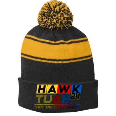 Hawk Tush Spit On That Thang Viral Election Parody Gift Stripe Pom Pom Beanie