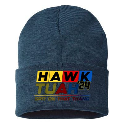 Hawk Tush Spit On That Thang Viral Election Parody Gift Sustainable Knit Beanie