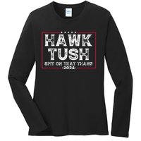 Hawk Tush Spit On That Thang 2024 Us Flag Vintage Trump Ladies Long Sleeve Shirt