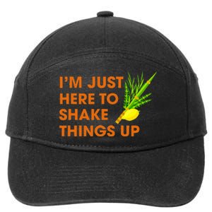 Here To Shake Things Up Lulav Etrog Sukkot Jewish Holiday 7-Panel Snapback Hat