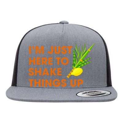 Here To Shake Things Up Lulav Etrog Sukkot Jewish Holiday Flat Bill Trucker Hat