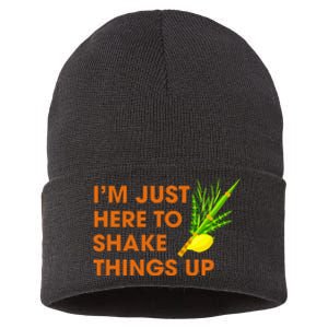 Here To Shake Things Up Lulav Etrog Sukkot Jewish Holiday Sustainable Knit Beanie