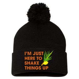 Here To Shake Things Up Lulav Etrog Sukkot Jewish Holiday Pom Pom 12in Knit Beanie