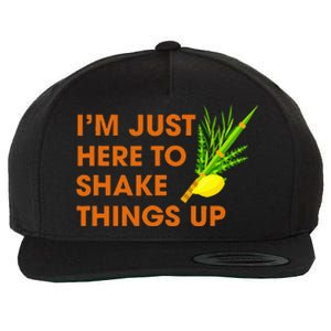 Here To Shake Things Up Lulav Etrog Sukkot Jewish Holiday Wool Snapback Cap