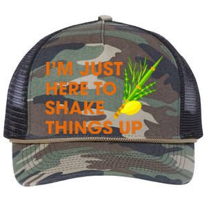 Here To Shake Things Up Lulav Etrog Sukkot Jewish Holiday Retro Rope Trucker Hat Cap