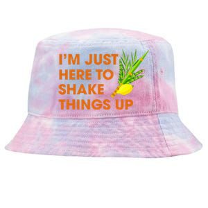 Here To Shake Things Up Lulav Etrog Sukkot Jewish Holiday Tie-Dyed Bucket Hat