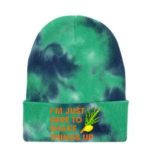 Here To Shake Things Up Lulav Etrog Sukkot Jewish Holiday Tie Dye 12in Knit Beanie