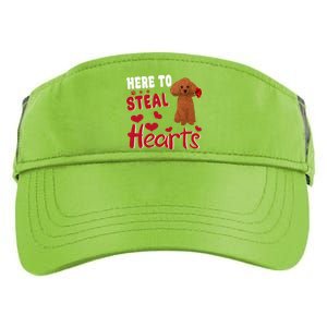 Here To Steal Hearts Funny Toy Poodle Dog Valentines Day Gift Adult Drive Performance Visor