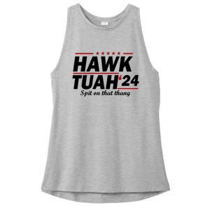 Hawk Tuah Spit On That Thang Trending Ladies PosiCharge Tri-Blend Wicking Tank