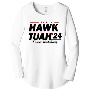 Hawk Tuah Spit On That Thang Trending Women's Perfect Tri Tunic Long Sleeve Shirt