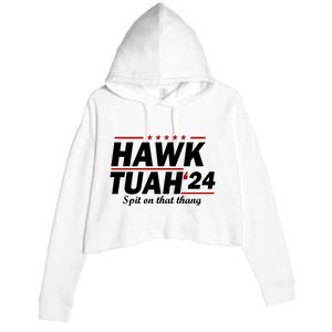 Hawk Tuah Spit On That Thang Trending Crop Fleece Hoodie