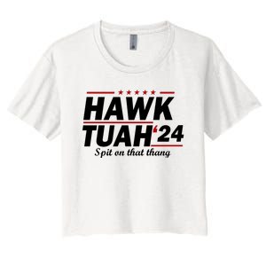 Hawk Tuah Spit On That Thang Trending Women's Crop Top Tee