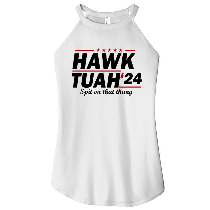 Hawk Tuah Spit On That Thang Trending Women's Perfect Tri Rocker Tank