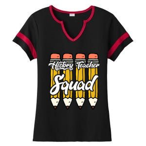 History Teacher Squad Team Funny Gift Ladies Halftime Notch Neck Tee