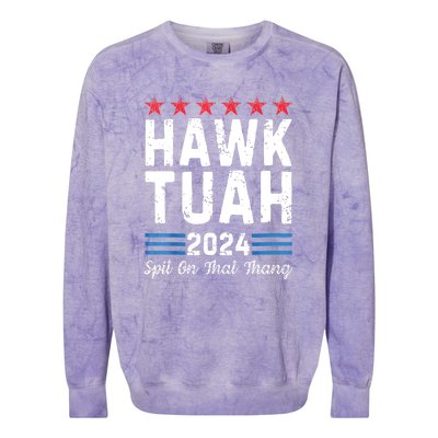 Hawk Tush Spit On That Thang 4th Of July Viral Election Parody Gift Colorblast Crewneck Sweatshirt