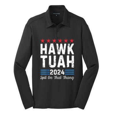 Hawk Tush Spit On That Thang 4th Of July Viral Election Parody Gift Silk Touch Performance Long Sleeve Polo