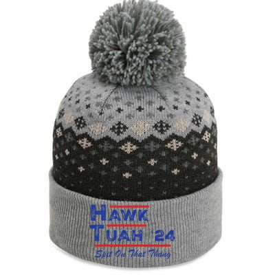 Hawk Tuah Spit Funny Humor Saying The Baniff Cuffed Pom Beanie