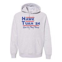 Hawk Tuah Spit Funny Humor Saying Premium Hoodie