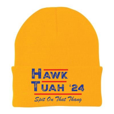 Hawk Tuah Spit Funny Humor Saying Knit Cap Winter Beanie