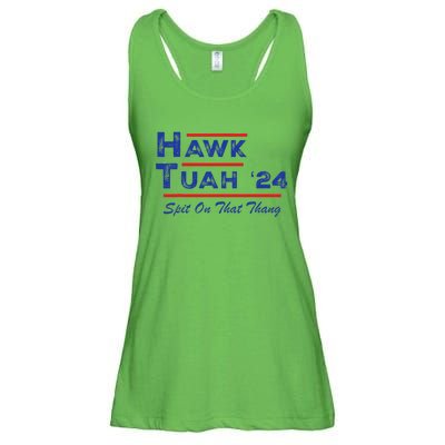 Hawk Tuah Spit Funny Humor Saying Ladies Essential Flowy Tank