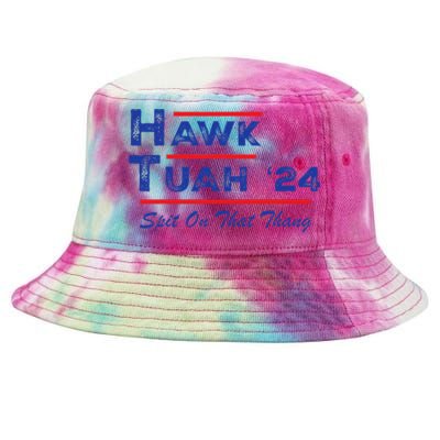 Hawk Tuah Spit Funny Humor Saying Tie-Dyed Bucket Hat