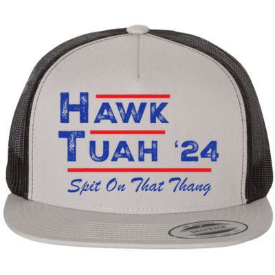 Hawk Tuah Spit Funny Humor Saying Flat Bill Trucker Hat