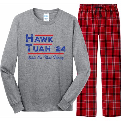 Hawk Tuah Spit Funny Humor Saying Long Sleeve Pajama Set