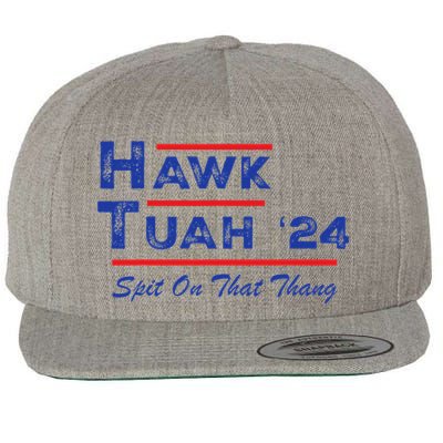 Hawk Tuah Spit Funny Humor Saying Wool Snapback Cap