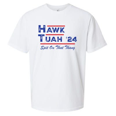 Hawk Tuah Spit Funny Humor Saying Sueded Cloud Jersey T-Shirt