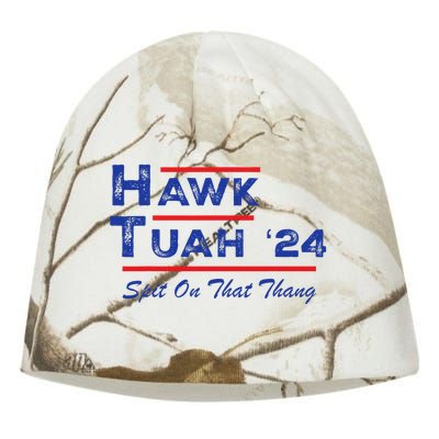 Hawk Tuah Spit Funny Humor Saying Kati - Camo Knit Beanie