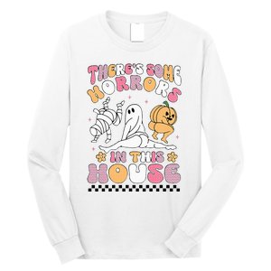 Halloween There's Some Horrors In This House Ghost Pumpkin Long Sleeve Shirt