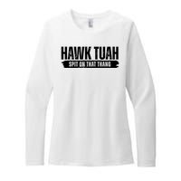 Hawk Tuah Spit On That Thang Funny Meme Womens CVC Long Sleeve Shirt