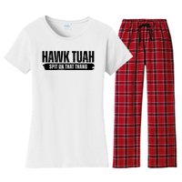 Hawk Tuah Spit On That Thang Funny Meme Women's Flannel Pajama Set