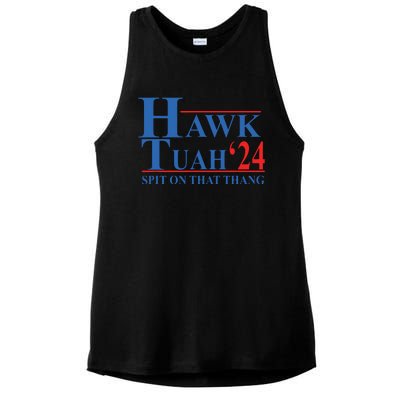 Hawk Tuah Spit On That Thang Funny Ladies PosiCharge Tri-Blend Wicking Tank