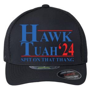 Hawk Tuah Spit On That Thang Funny Flexfit Unipanel Trucker Cap