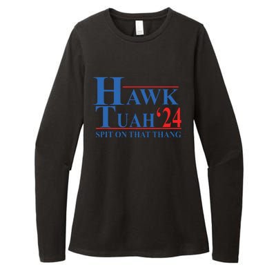 Hawk Tuah Spit On That Thang Funny Womens CVC Long Sleeve Shirt