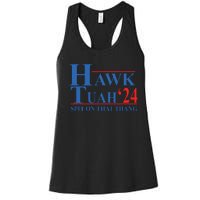 Hawk Tuah Spit On That Thang Funny Women's Racerback Tank