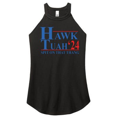 Hawk Tuah Spit On That Thang Funny Women's Perfect Tri Rocker Tank