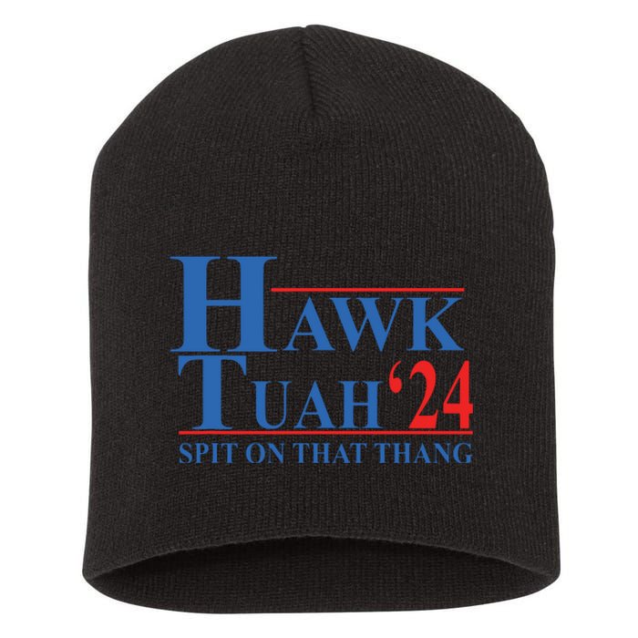 Hawk Tuah Spit On That Thang Funny Short Acrylic Beanie