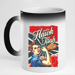 Hawk Tush Spit On That Thang Viral Election President 2024 11oz Black Color Changing Mug