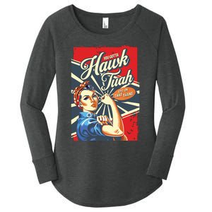 Hawk Tush Spit On That Thang Viral Election President 2024 Women's Perfect Tri Tunic Long Sleeve Shirt