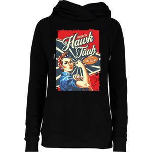 Hawk Tush Spit On That Thang Viral Election President 2024 Womens Funnel Neck Pullover Hood