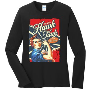 Hawk Tush Spit On That Thang Viral Election President 2024 Ladies Long Sleeve Shirt