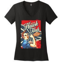 Hawk Tush Spit On That Thang Viral Election President 2024 Women's V-Neck T-Shirt