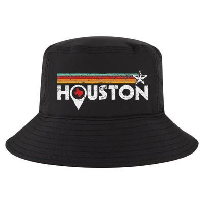 Houston Texas Strong Vintage Stripes Cool Gift Cool Comfort Performance Bucket Hat