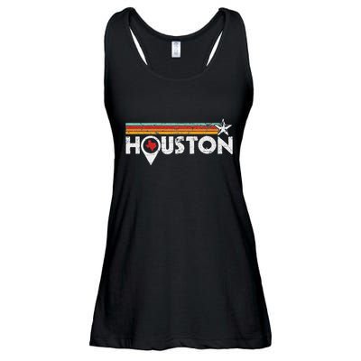 Houston Texas Strong Vintage Stripes Cool Gift Ladies Essential Flowy Tank