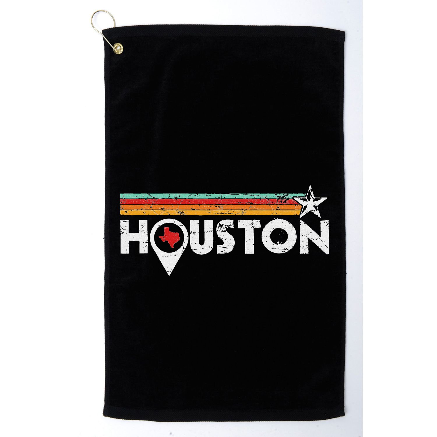 Houston Texas Strong Vintage Stripes Cool Gift Golf Towel