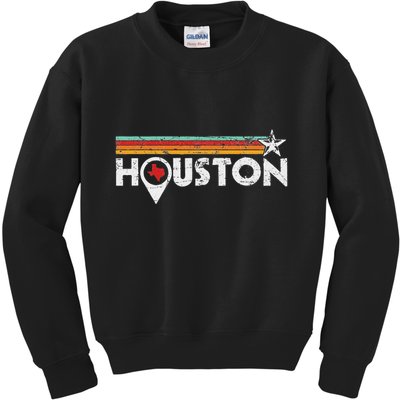 Houston Texas Strong Vintage Stripes Cool Gift Kids Sweatshirt