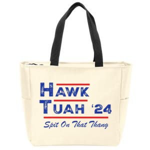 Hawk Tuah Spit Funny Humor Saying Zip Tote Bag