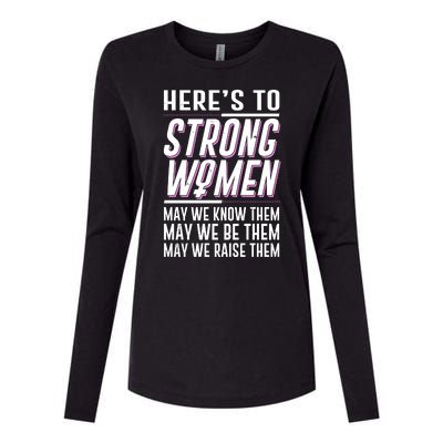 Here's To Strong Women Celebrate International Women's Day Womens Cotton Relaxed Long Sleeve T-Shirt